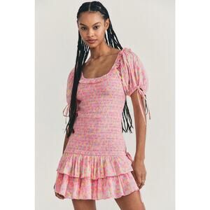 Love Shack Fancy Violet Mini Dress in Melon Punch Size Small